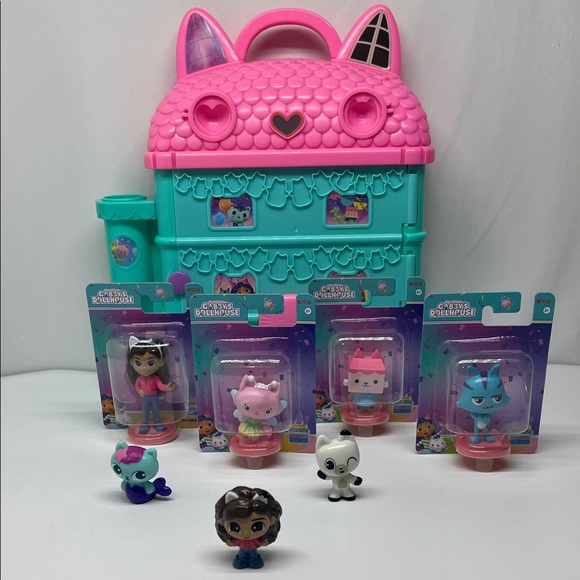 Gabby Dough Dollhouse Pink and Teal Cat Playset - Picture 10 of 11